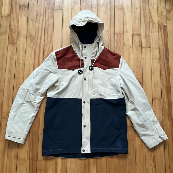 DROP DEAD Other - DROP DEAD Clothing XL Alaska Jacket Colorblock Hooded Full Zip, creme/navy parka